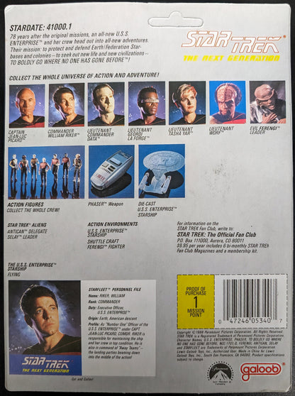 1988 Galoob Star Trek The Next Generation Commander William Riker Action Figure