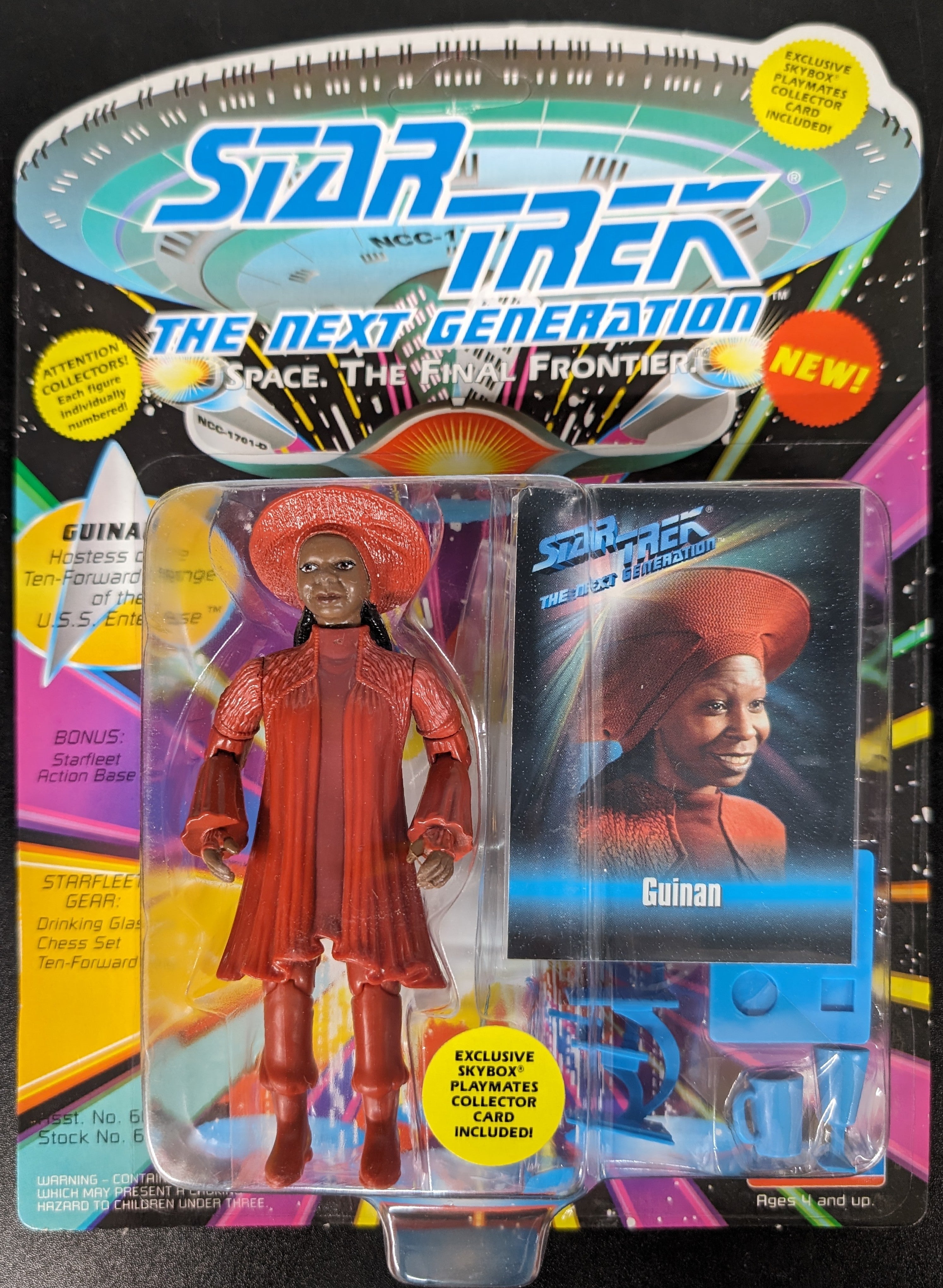 1993 Playmates Star Trek The Next Generation Guinan with Starfleet Action Base and Gear Action Figure