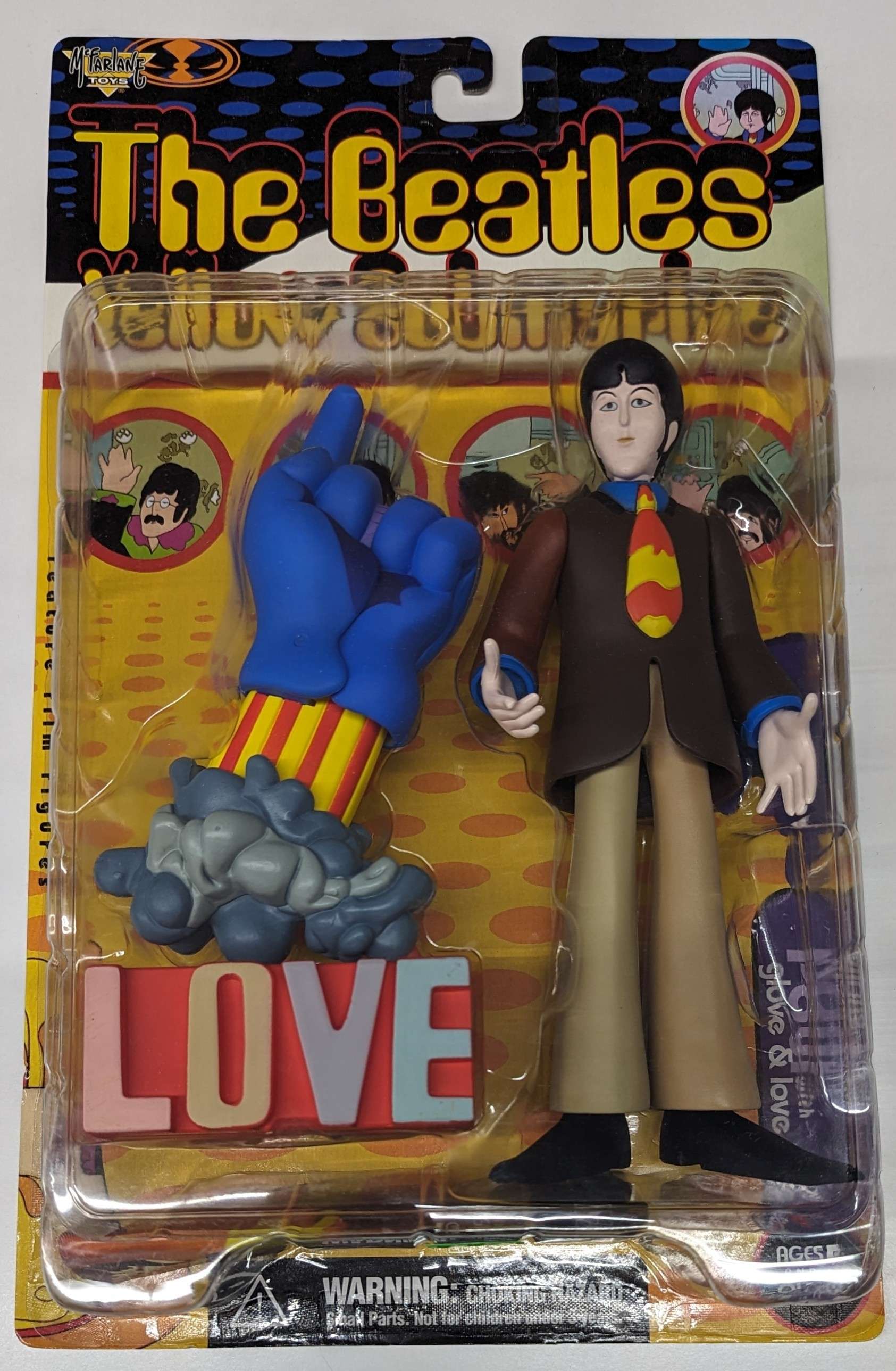 1999 McFarlane Toys The Beatles Yellow Submarine Paul w/ Glove & Love Base