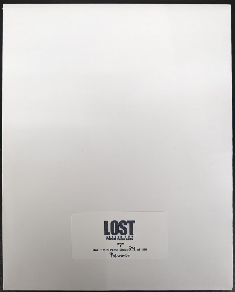 Inkworks 2006 Lost Season 2 Question Mark Uncut Mini-Press Sheet #89 of 199