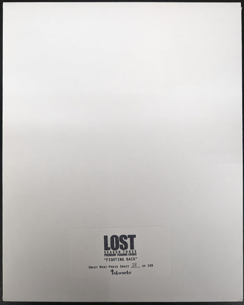 Inkworks 2007 Lost Season 3 Fighting Back Uncut Mini-Press Sheet #28 of 199