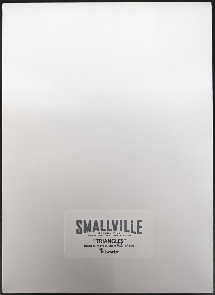 Inkworks 2007 Smallville Season 5 Triangles Uncut Mini-Press Sheet #28 of 199