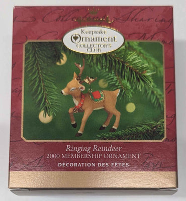 2000 Hallmark Keepsake Ornament: Ringing Reindeer (Used)