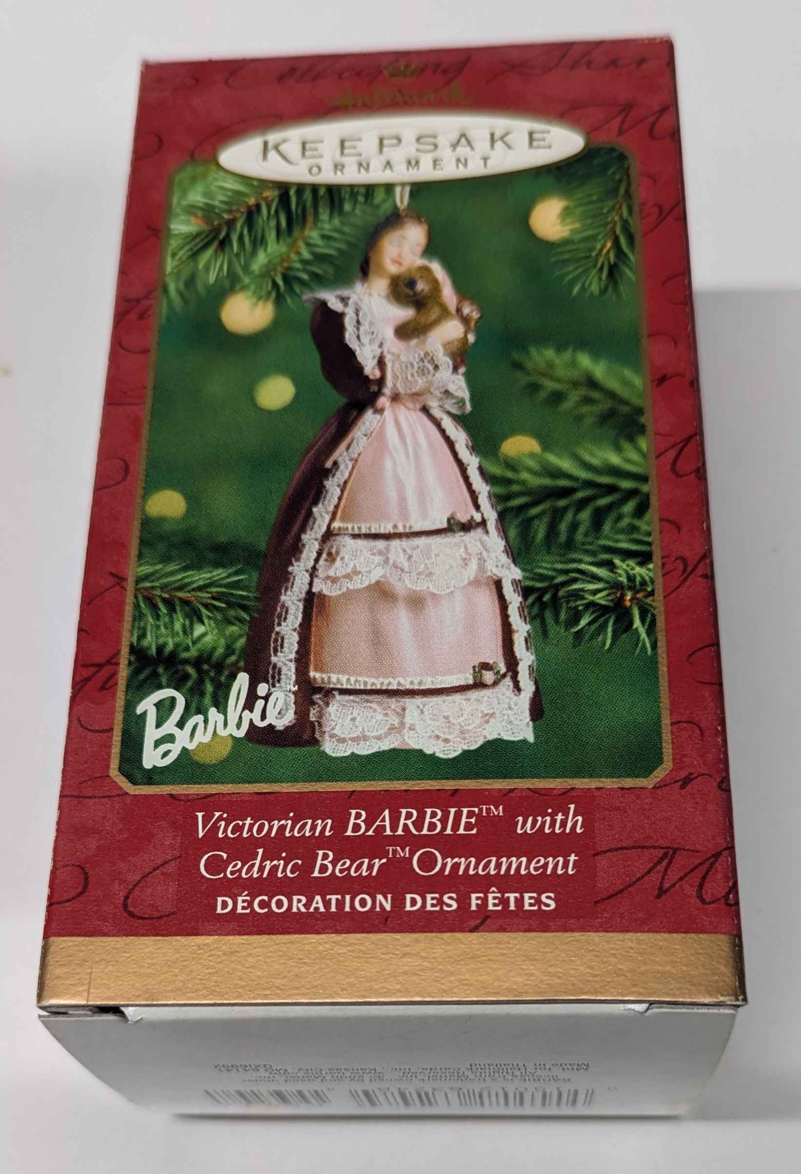 2001 Hallmark Keepsake Ornament - Victorian Barbie with Cedric Bear Ornament