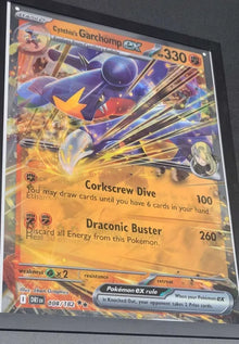 Framed Pokemon Lenticular Promotional Poster - Cynthia's Garchomp ex & Ethan's Ho-Oh ex
