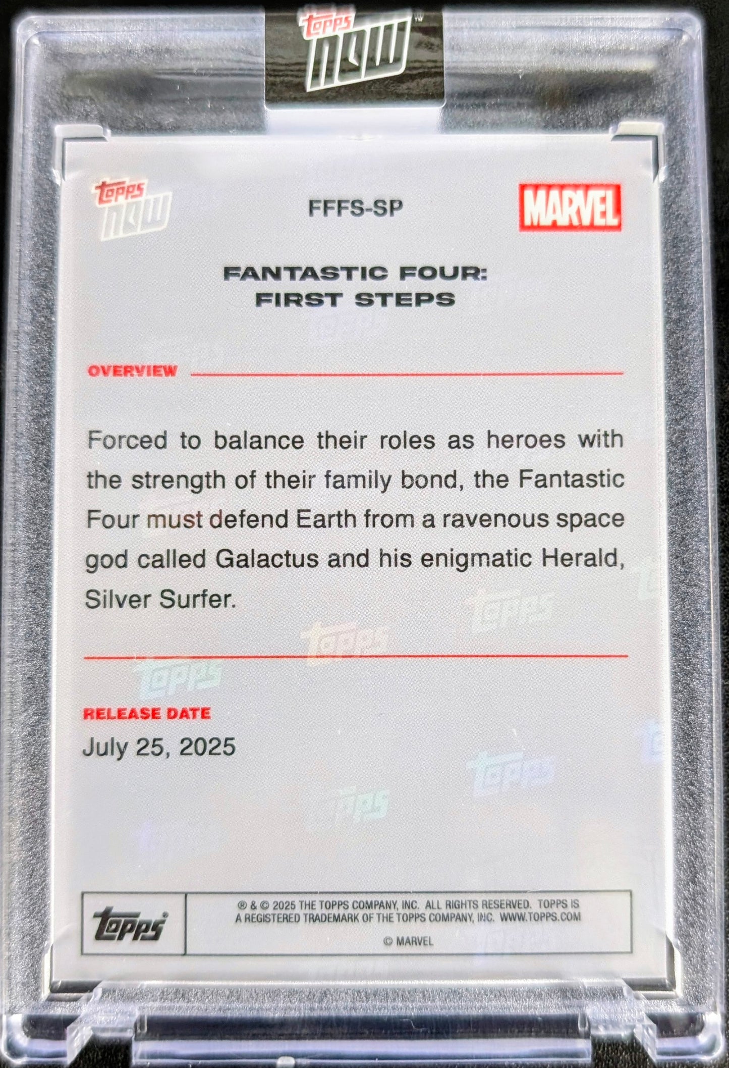 2025 Topps Now Marvel Fantastic Four: First Steps FFFS-SP