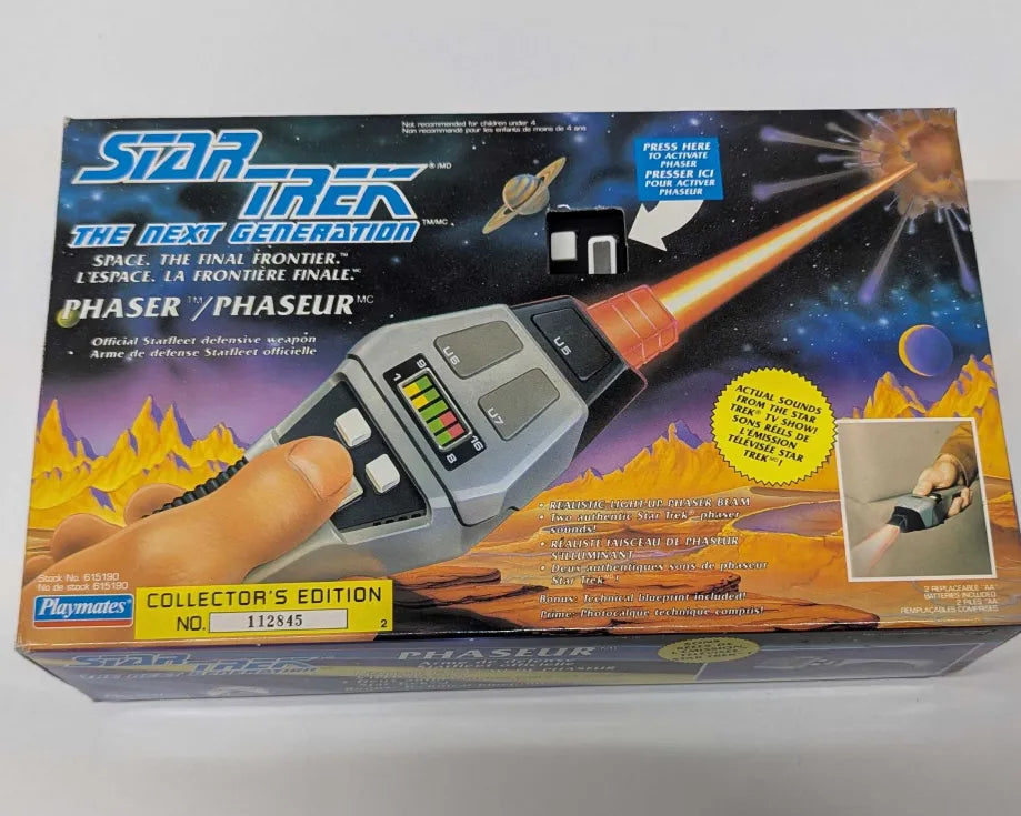 Playmates 1992 Star Trek The Next Generation TNG Phaser (Used, French Box)