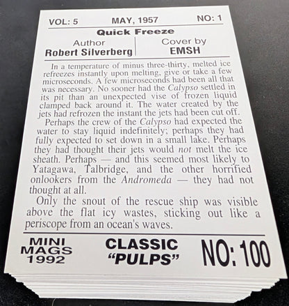 1992 Sperry Mini Mags Classic Pulps 100 Trading Cards Set