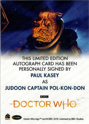 2022 Doctor Who Series 11 & 12 Paul Kasey Full Bleed Autograph Card