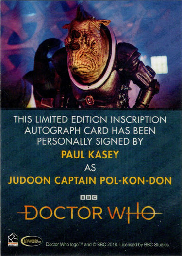 2022 Doctor Who Series 11 & 12 Paul Kasey Autograph Inscription Card