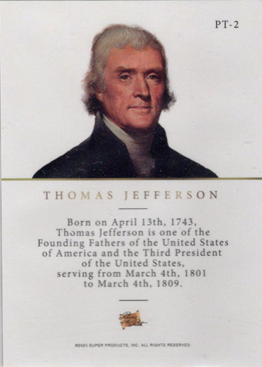 Super Break Pieces of the Past 2023 Promotional Card PT-2 Thomas Jefferson