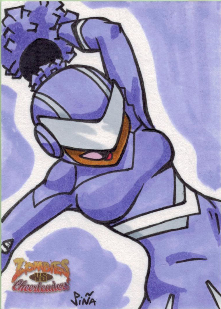 Zombies vs Cheerleaders 2013 Sketch Card by Jeff Pina V1