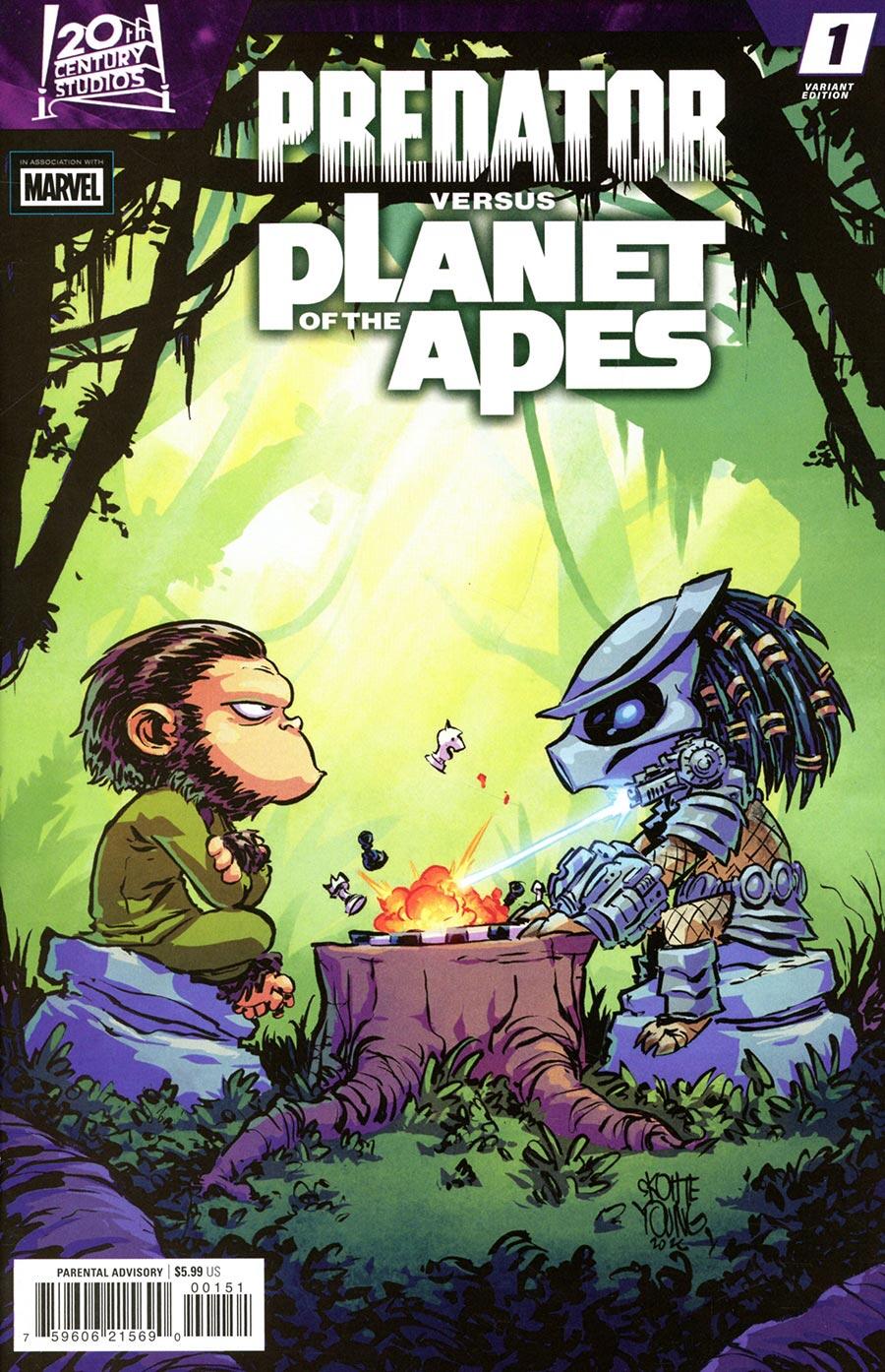 Predator vs. The Planet Of The Apes #1 Skottie Young Variant