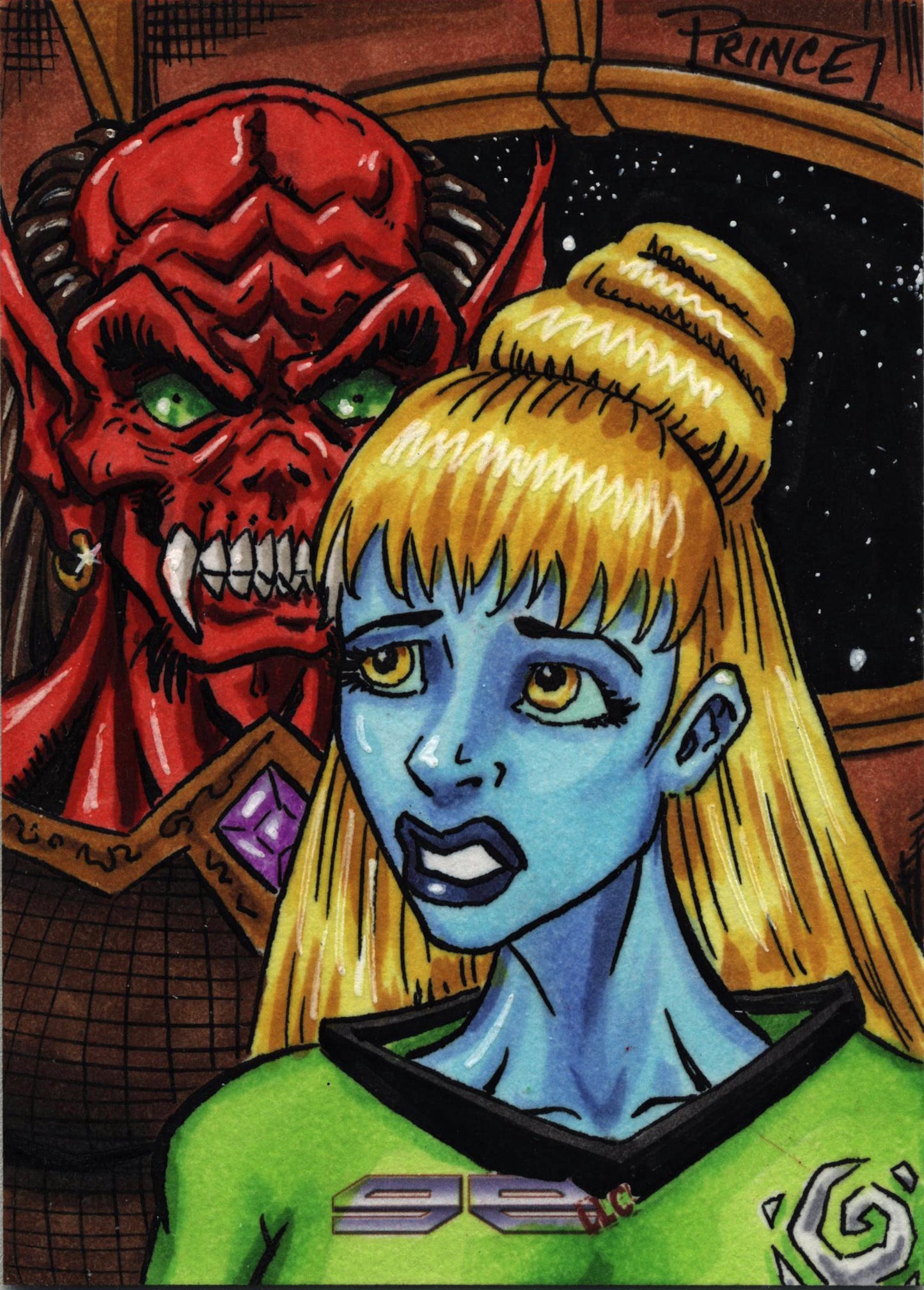 2011 5finity Galaxgals Eradication Buddy Prince Sketch Card Ver. 5