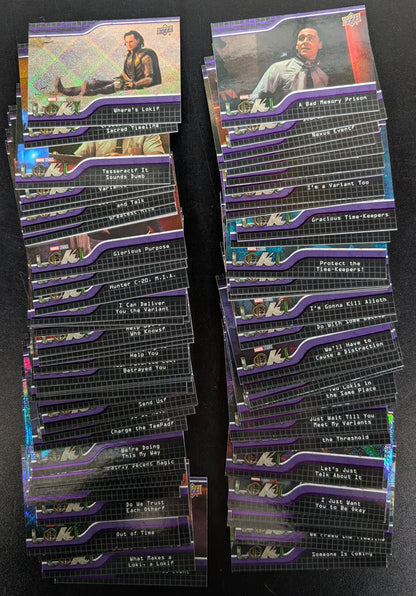 2023 Upper Deck Marvel Loki Purple Parallel 90 Card Base Set