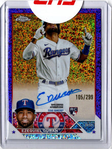 Topps Chrome Baseball 2023 Purple Speckle Autograph Card RA-EDU Ezequiel Duran