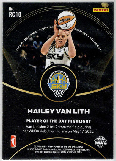 2025 Panini WNBA Player of the Day Rookie Card RC10 Hailey Van Lith