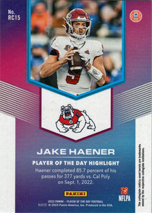 2023 Panini POTD Football Rookies Gold Foil Parallel Card RC15 Jake Haener 05/10