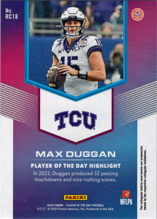 2023 Panini POTD Football Rookies Orange Foil Parallel Card RC18 Duggan 047/199