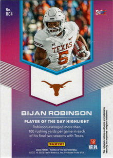 2023 Panini POTD Football Rookies Blue Foil Parallel Card RC4 B. Robinson 02/50