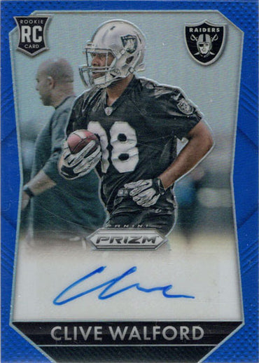 Panini Prizm Football 2015 Blue Prizm Autograph Card RS-CW Clive Walford 009/149