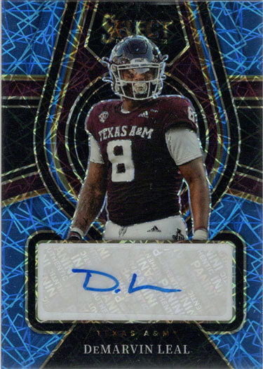 Panini Select Draft Picks 2022 Blue Laser Prizm Auto Card RS-DLE DeMarvin Leal 06/15