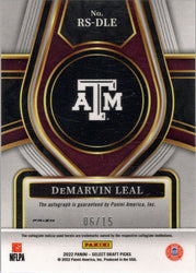 Panini Select Draft Picks 2022 Blue Laser Prizm Auto Card RS-DLE DeMarvin Leal 06/15