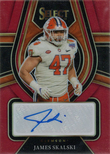 Panini Select Draft Picks 2022 Red Prizm Autograph Card RS-JSK James Skalski