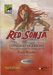 Dynamite Red Sonja 2012 SDCC Artist Autograph Card RSA-LPC Lucio Parrillo