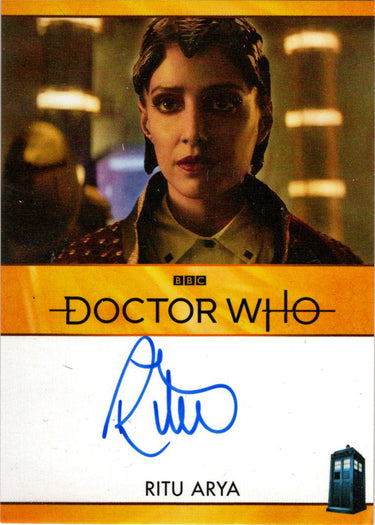 2022 Doctor Who Series 11 & 12 Ritu Arya Bordered Autograph Card