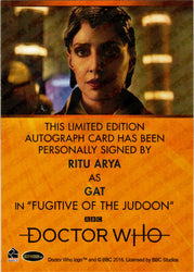 2022 Doctor Who Series 11 & 12 Ritu Arya Bordered Autograph Card