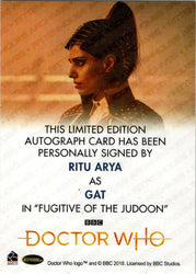 2022 Doctor Who Series 11 & 12 Ritu Arya Full Bleed Autograph Card