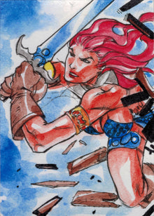Breygent Dynamite Red Sonja 2012 Sketch Card by Jez Rojales