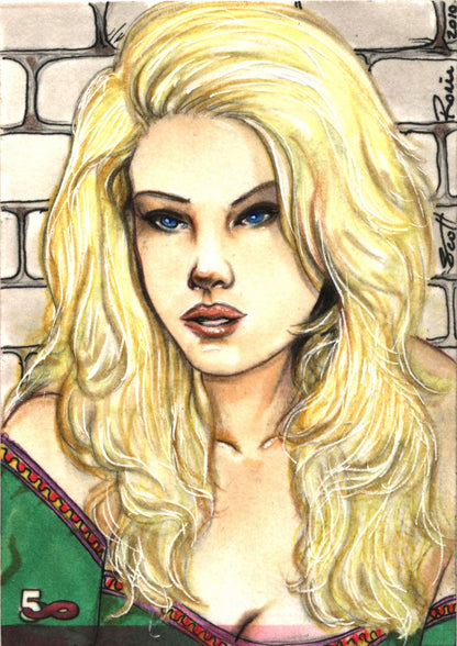 2010 5finity The Female Persuasion Lady Death Sketch Card by Scott Rorie