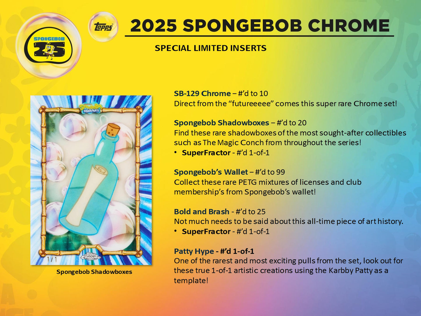2025 Topps Chrome SpongeBob 25th Anniversary Value Blaster Box