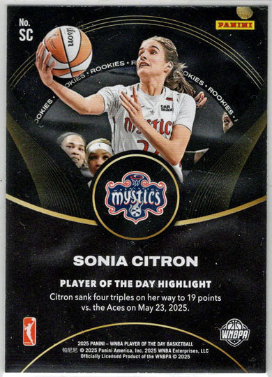 2025 Panini WNBA Player of the Day Rookie Card SC Sonia Citron