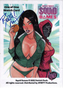 2023 5finity Squid Dames Sketch Card by Rusty Gilligan V1