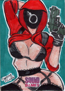 2023 5finity Squid Dames Sketch Card by Sammo Filipo V1