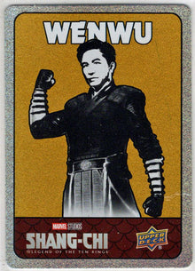 2023 Upper Deck Marvel Shang-Chi Spectromatic Sticker Gold Card SS-2 Wenwu