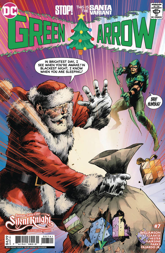 Green Arrow #7 (Of 12) Cover C Trevor Hairsine Santa Card Stock Variant