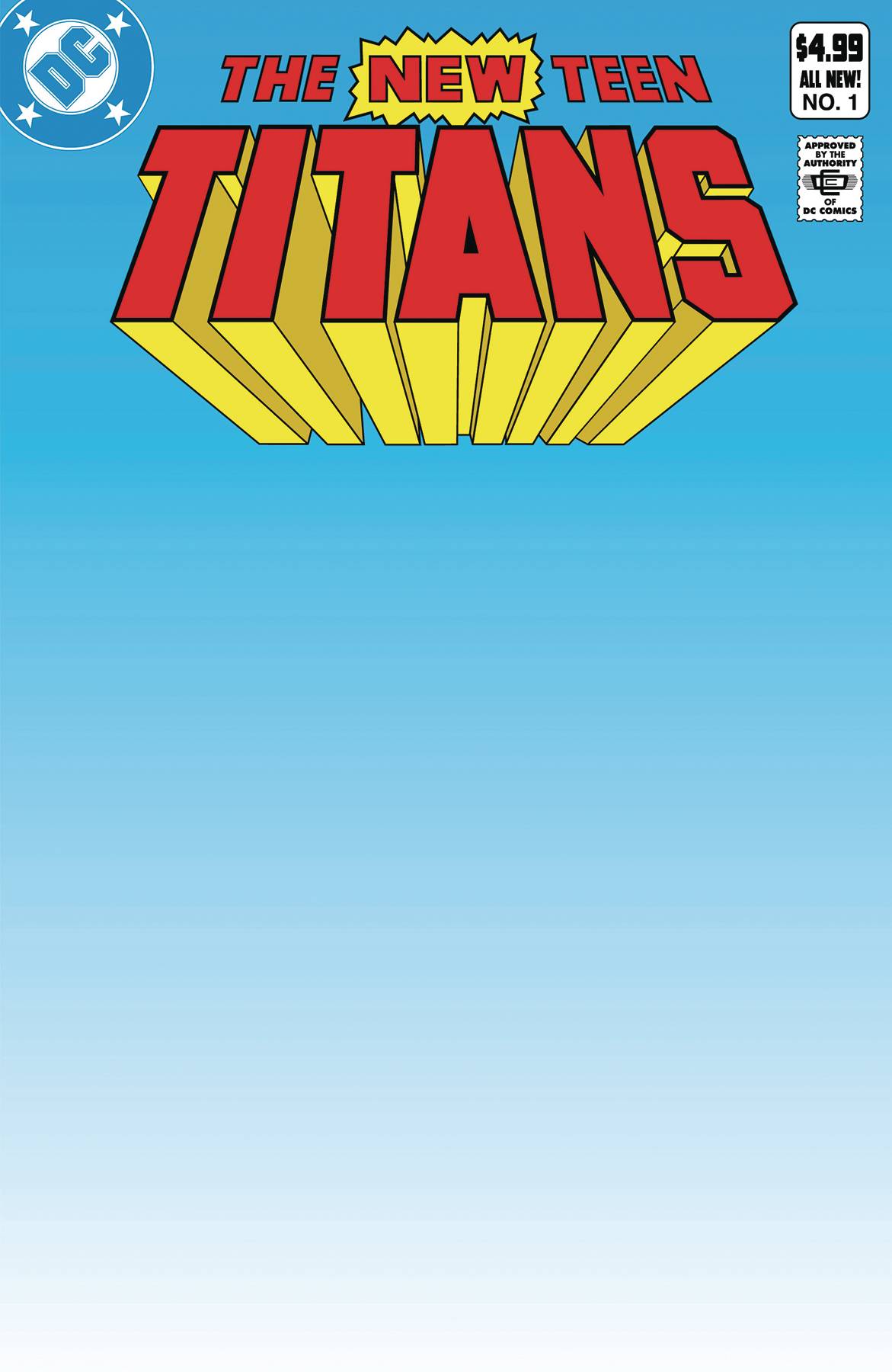 New Teen Titans #1 Facsimile Edition Cover C Blank Card Stock Variant