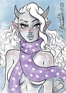 Succubus Sweethearts Sugar Spice 5finity 2023 Sketch Card Danielle Gransaull V3