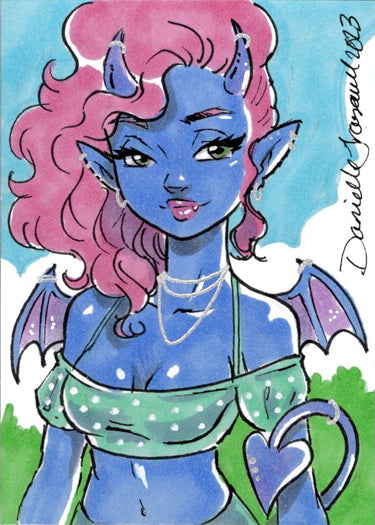 Succubus Sweethearts Sugar Spice 5finity 2023 Sketch Card Danielle Gransaull V5