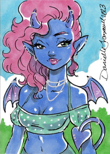 Succubus Sweethearts Sugar Spice 5finity 2023 Sketch Card Danielle Gransaull V5