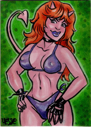 Succubus Sweethearts Sugar Spice 5finity 2023 Sketch Card Erica Hesse V3
