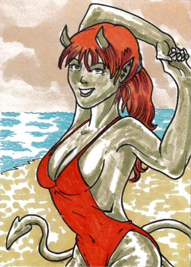 Succubus Sweethearts Sugar Spice 5finity 2023 Sketch Card Limuel Pinzon