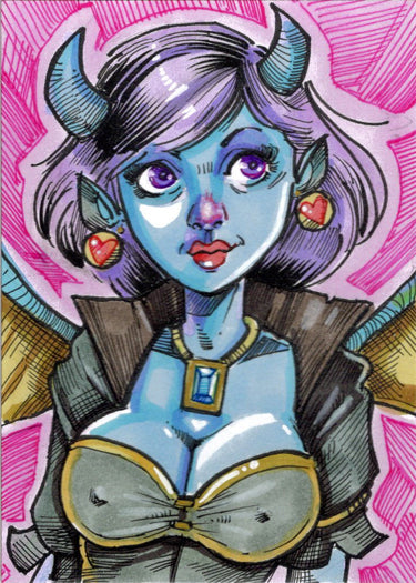 Succubus Sweethearts Sugar Spice 5finity 2023 Sketch Card Mike Mastermaker V1