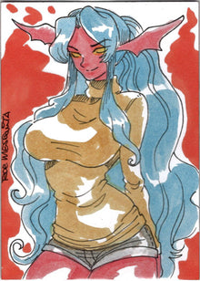 Succubus Sweethearts Sugar Spice 5finity 2023 Sketch Card Roe Mesquita V1
