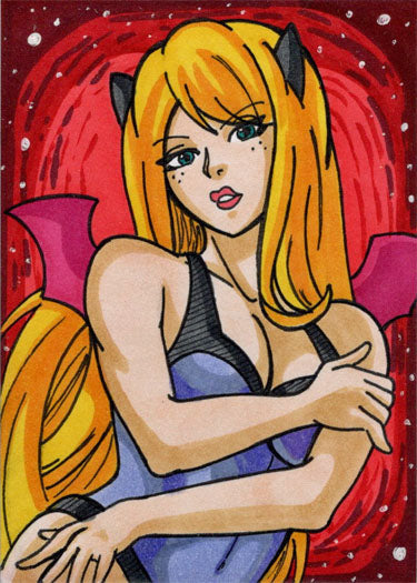 Succubus Sweethearts Sugar Spice 5finity 2023 Sketch Card Andy Bohn