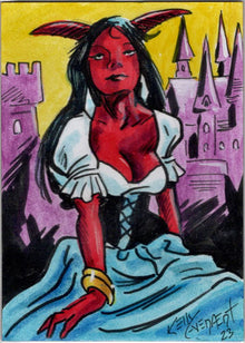 Succubus Sweethearts Sugar Spice 5finity 2023 Sketch Card Kelly Everaert